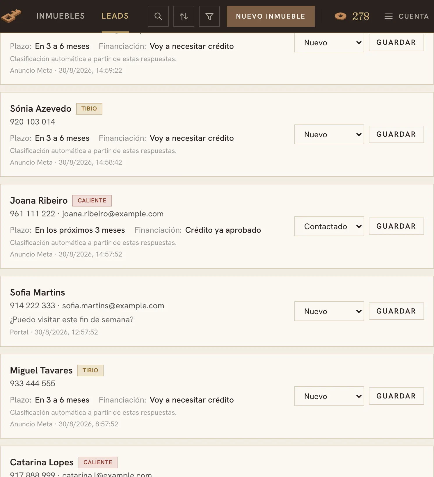 Contactos en el ordenador
